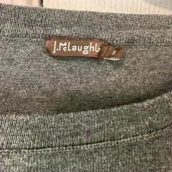 J.McLaughlin Sweater Dark Gray Women’s Small Long sleeve scoop neck cotton - Picture 2 of 3